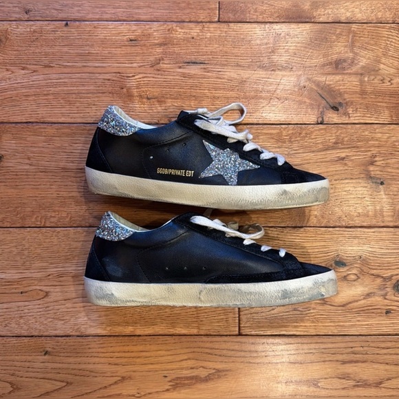 Golden Goose Black and Silver Sneakers - Picture 2 of 6